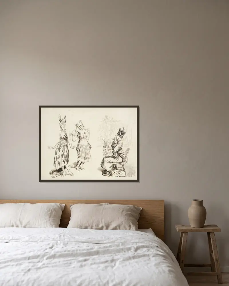 Die Wahl eines Herbstmodells von William Henry Walker gerahmt an einer Wand