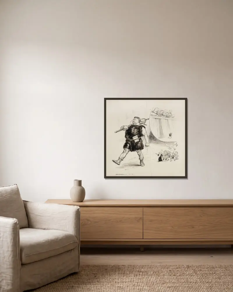 Oberst Gulliver von William Henry Walker gerahmt an einer Wand