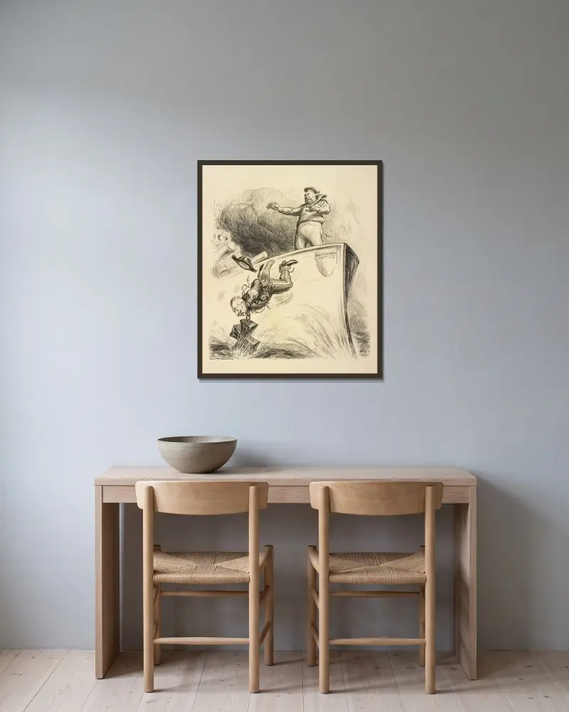 Den Lotsen fallen lassen von William Henry Walker gerahmt an einer Wand