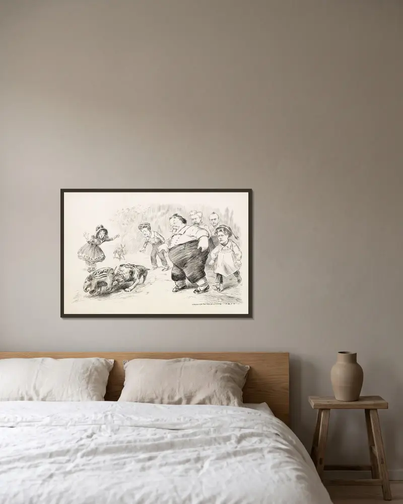 Er lässt niemals los von William Henry Walker gerahmt an einer Wand
