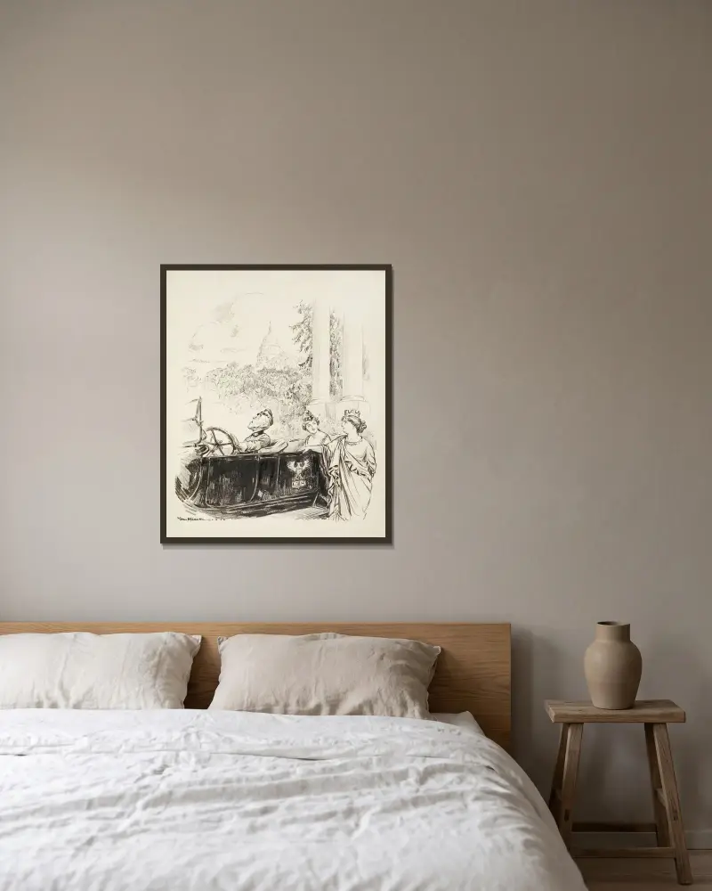 Wie hättest du deinen Chauffeur gern, Columbia von William Henry Walker gerahmt an einer Wand