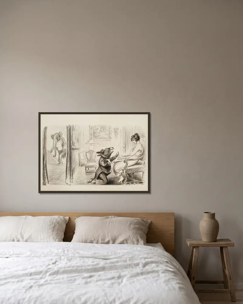 In müßiger Träumerei, frei von Sorge von William Henry Walker gerahmt an einer Wand