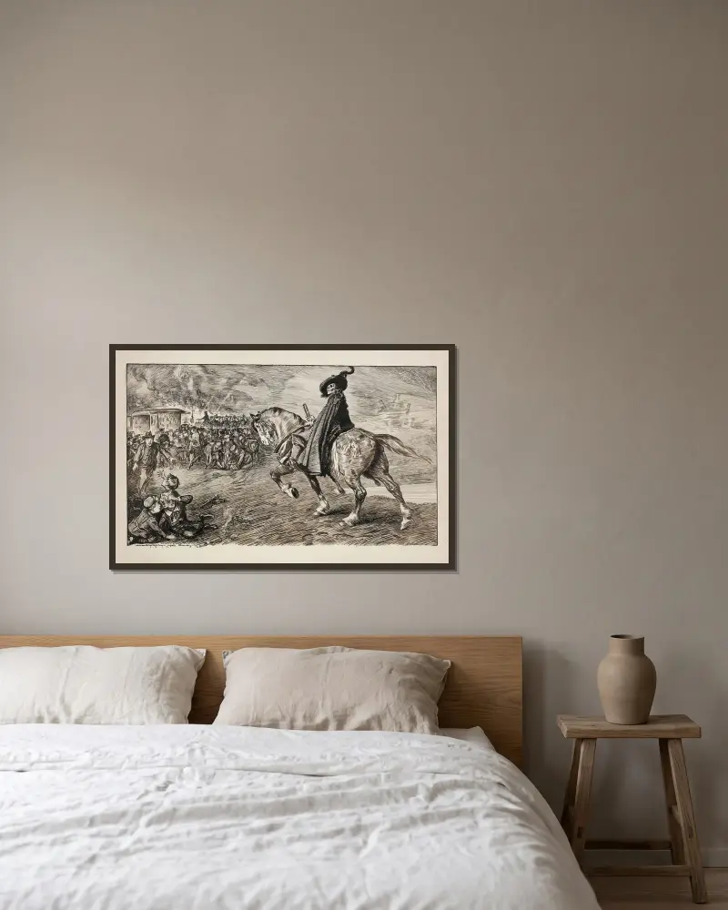 Der 4. Juli von William Henry Walker gerahmt an einer Wand