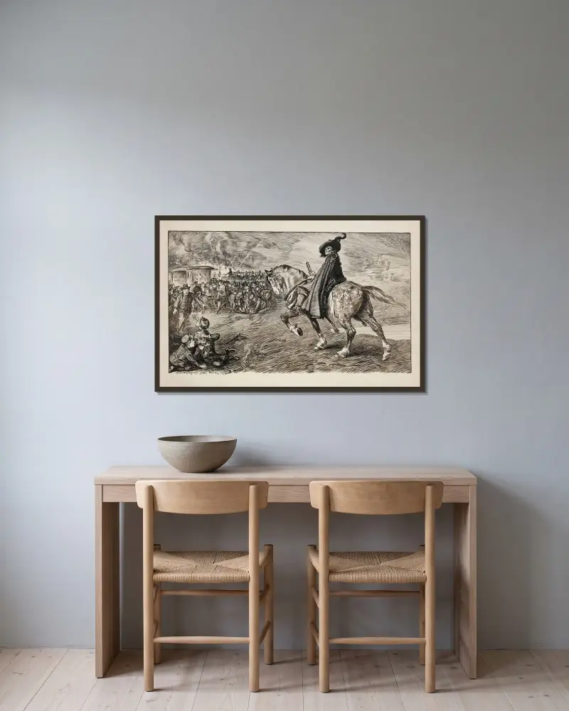 Der 4. Juli von William Henry Walker gerahmt an einer Wand