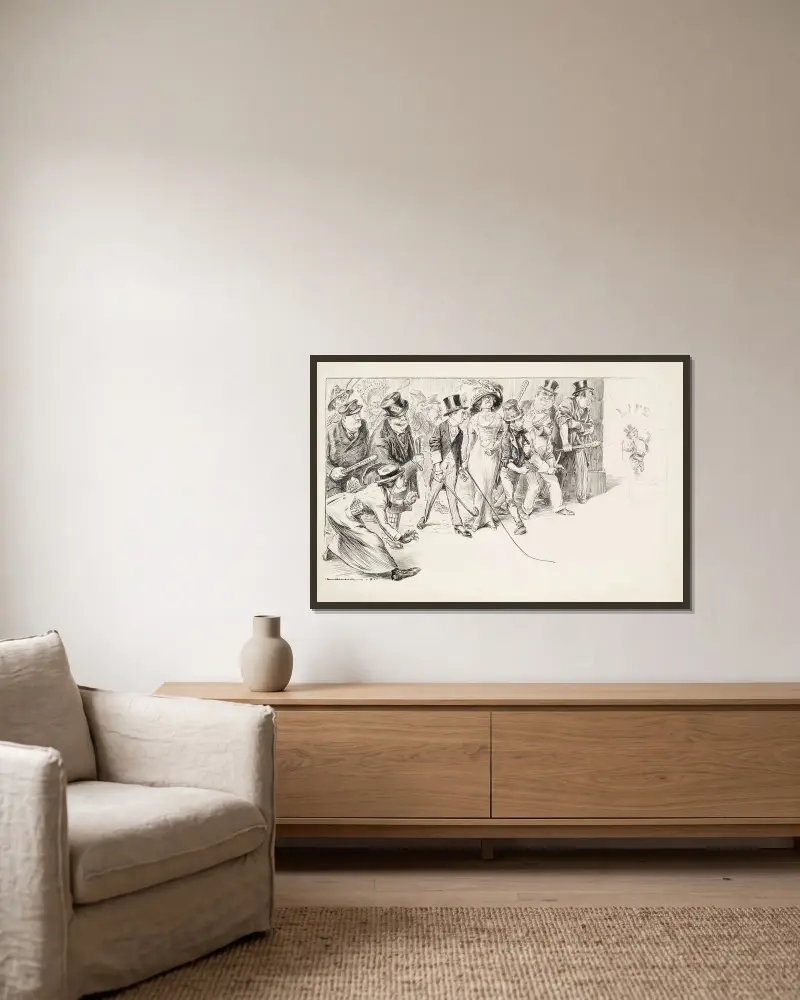 Leben und seine Freunde. Der Treffpunkt von William Henry Walker gerahmt an einer Wand