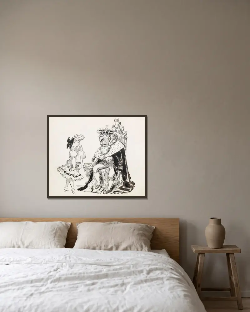 Lillian Russell plaudert mit dem König von William Henry Walker gerahmt an einer Wand