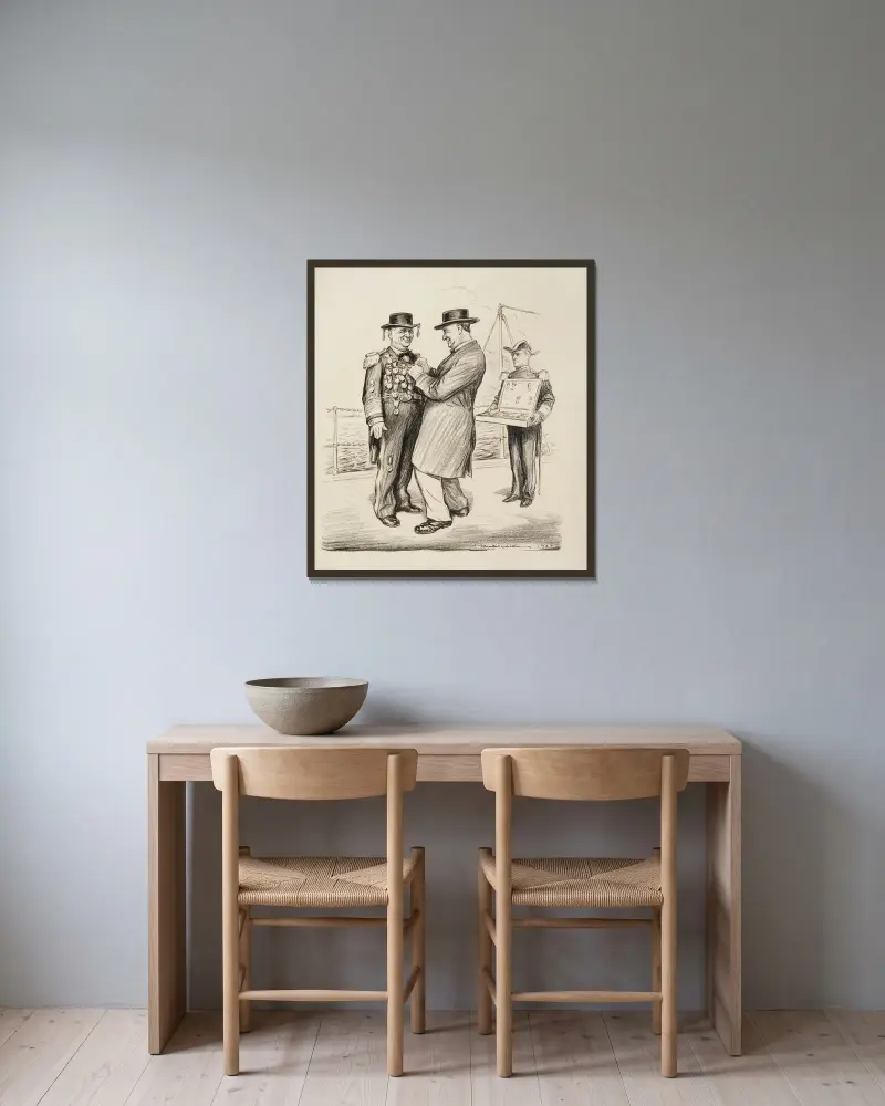 Medaillen für Einmischung von William Henry Walker gerahmt an einer Wand