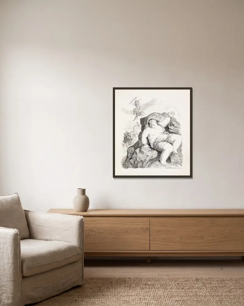 Perseus und Andromeda. Im Juni aufgeführt am National Theatre von William Henry Walker gerahmt an einer Wand