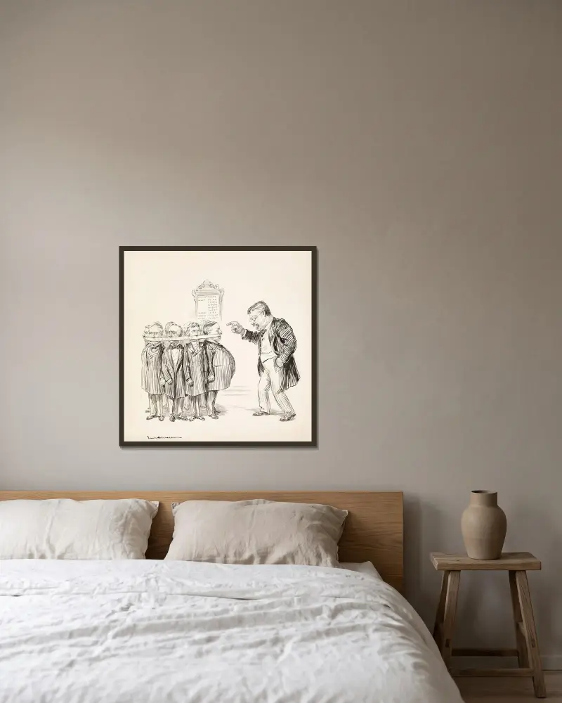 Präsident Theodore Roosevelt mit seinem Kabinett von William Henry Walker gerahmt an einer Wand