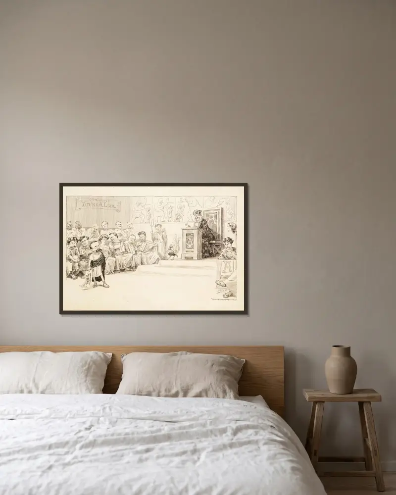 Ordentliche Sitzung des Ananias Club von William Henry Walker gerahmt an einer Wand