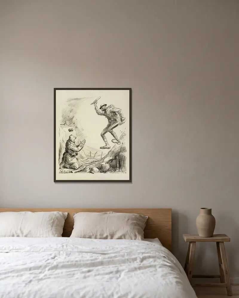 Rasur oder Haarschnitt von William Henry Walker gerahmt an einer Wand