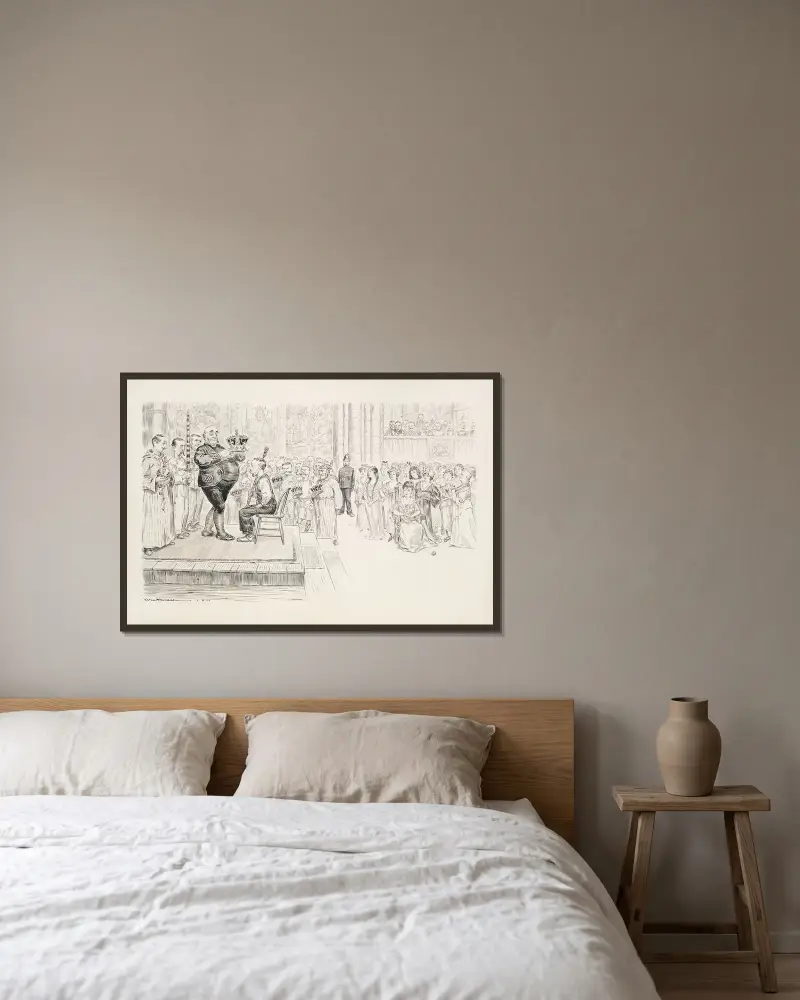 Vorschlag für eine einfachere Krönung von William Henry Walker gerahmt an einer Wand