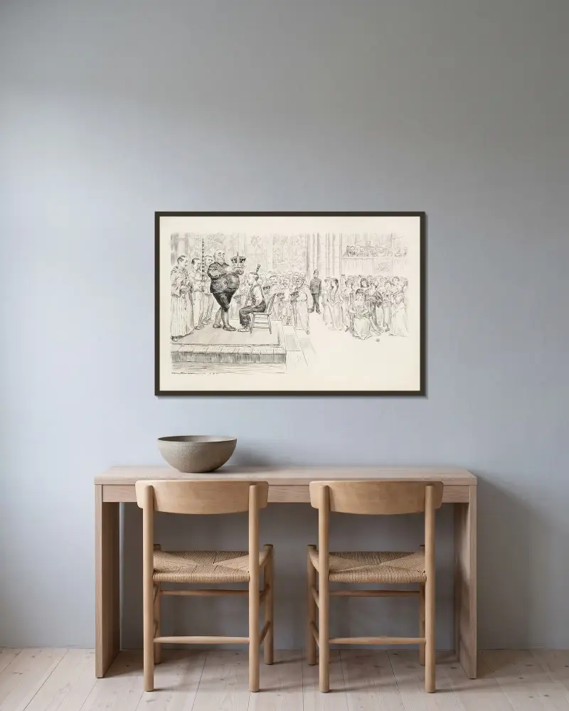 Vorschlag für eine einfachere Krönung von William Henry Walker gerahmt an einer Wand