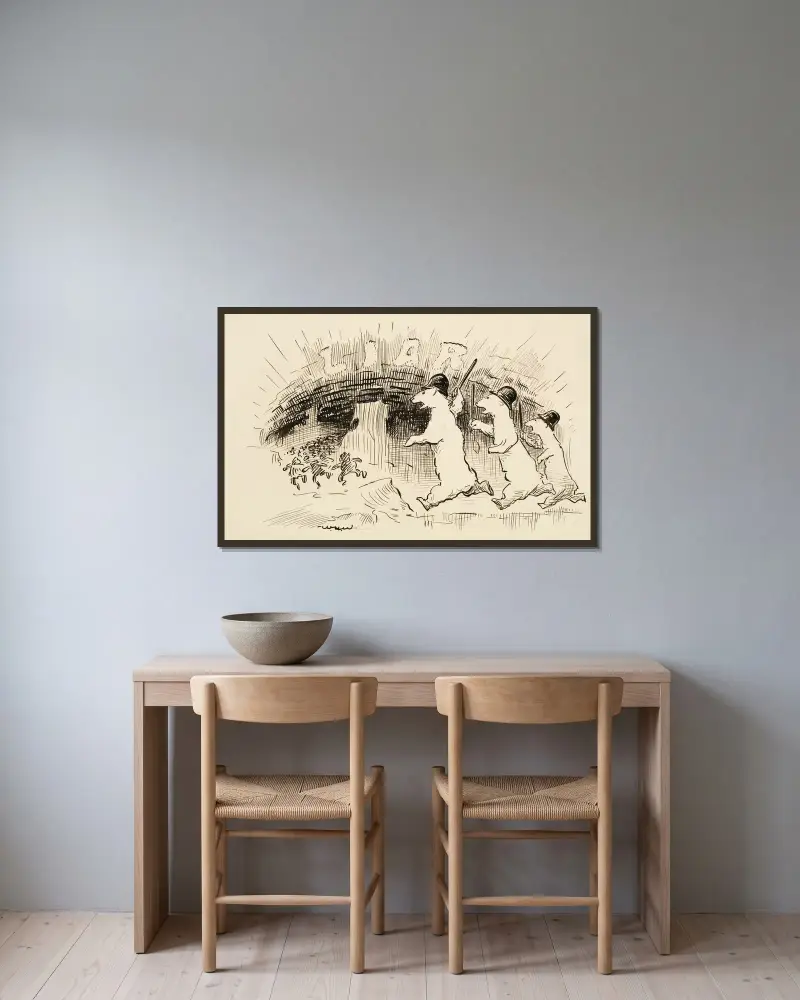 Schlussstück von William Henry Walker gerahmt an einer Wand