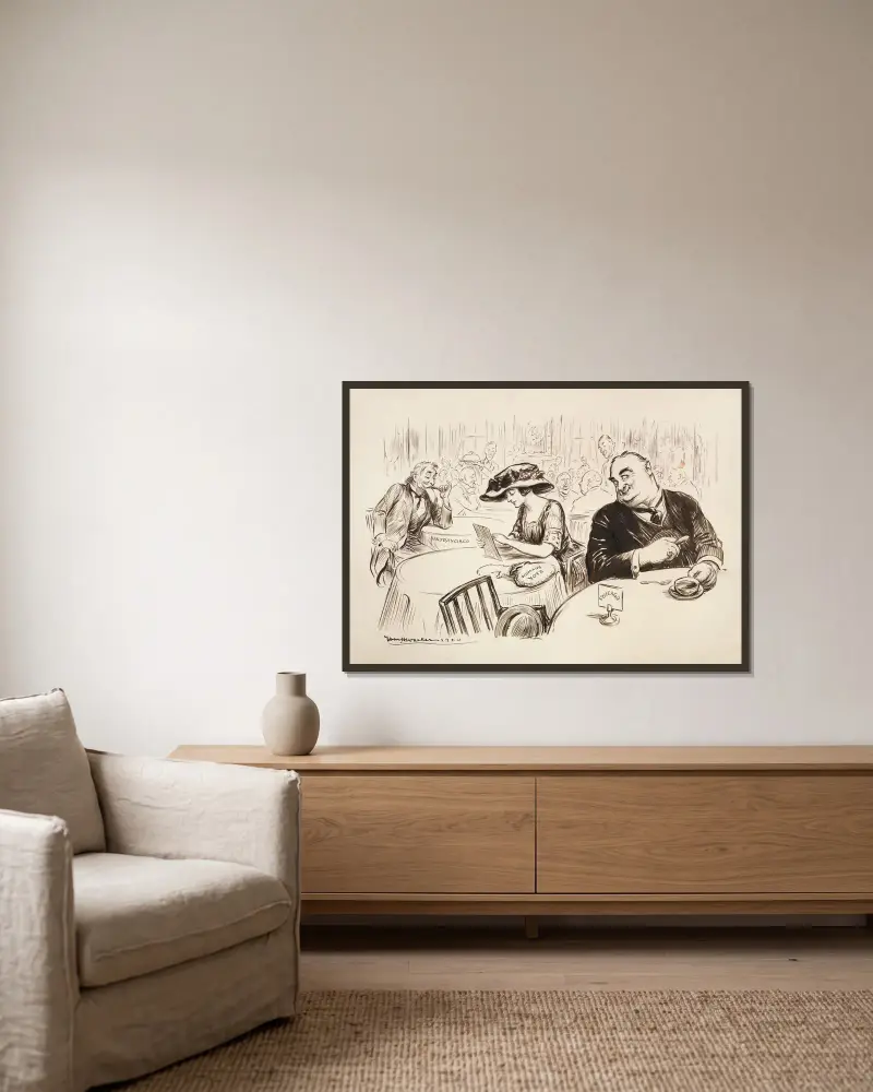 Die alten Koketten von William Henry Walker gerahmt an einer Wand