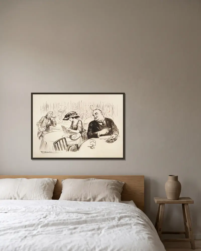 Die alten Koketten von William Henry Walker gerahmt an einer Wand