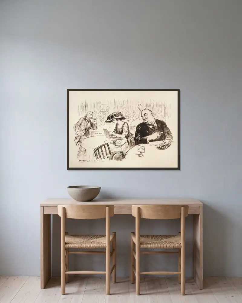 Die alten Koketten von William Henry Walker gerahmt an einer Wand