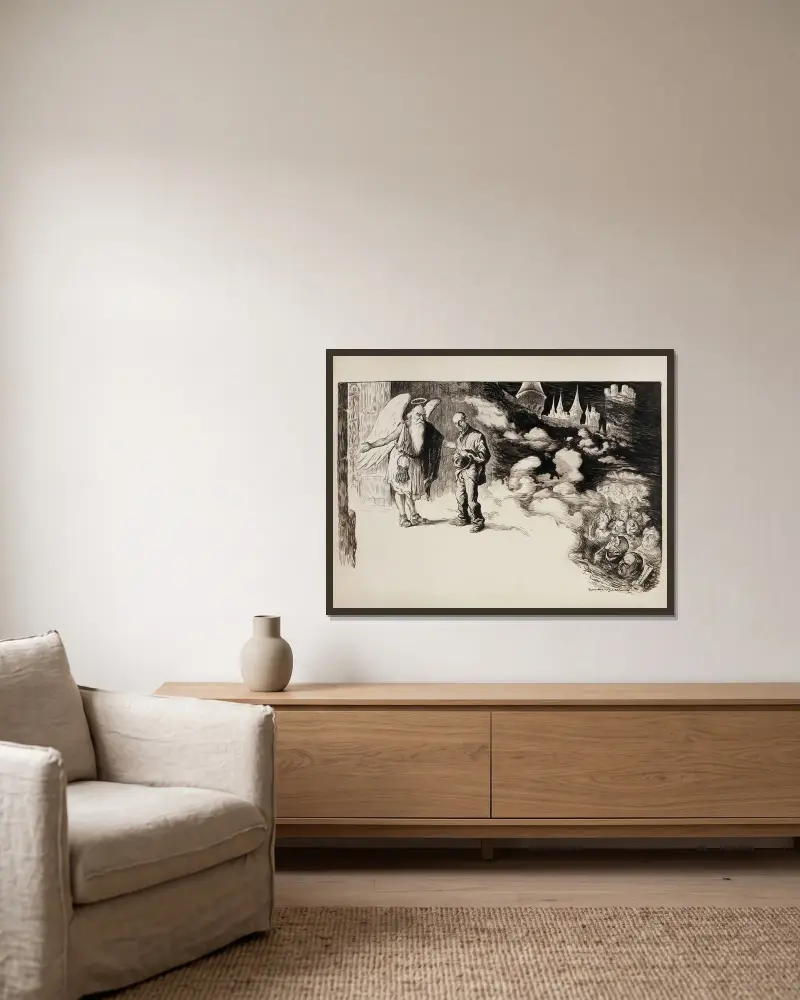 Die Ausgestoßenen von William Henry Walker gerahmt an einer Wand