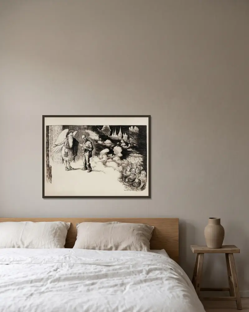 Die Ausgestoßenen von William Henry Walker gerahmt an einer Wand