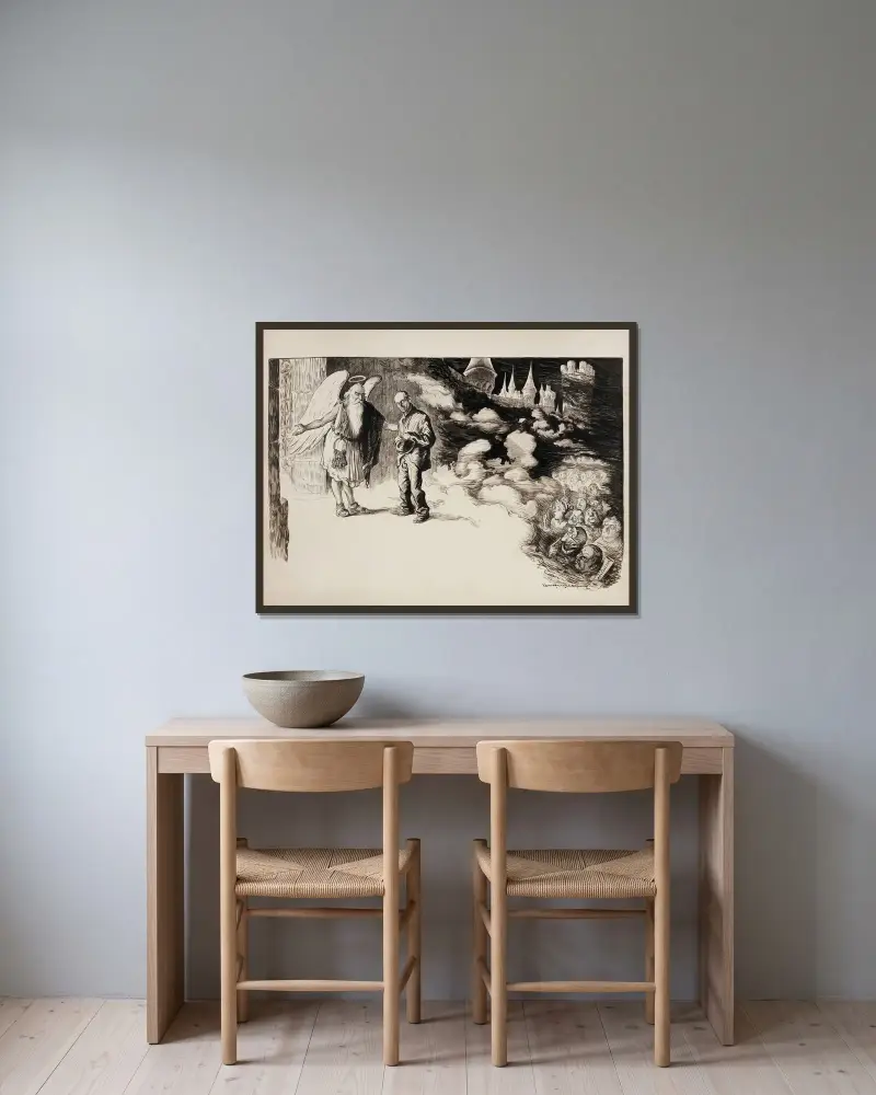 Die Ausgestoßenen von William Henry Walker gerahmt an einer Wand