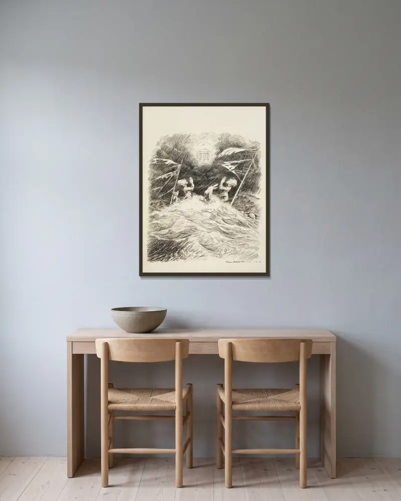 Das Gebet des Seemanns von William Henry Walker gerahmt an einer Wand
