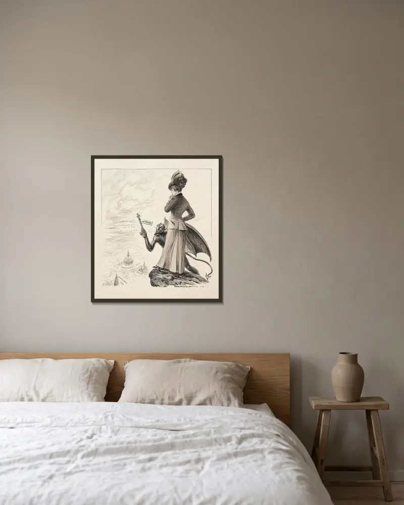 Die Versuchung von William Henry Walker gerahmt an einer Wand