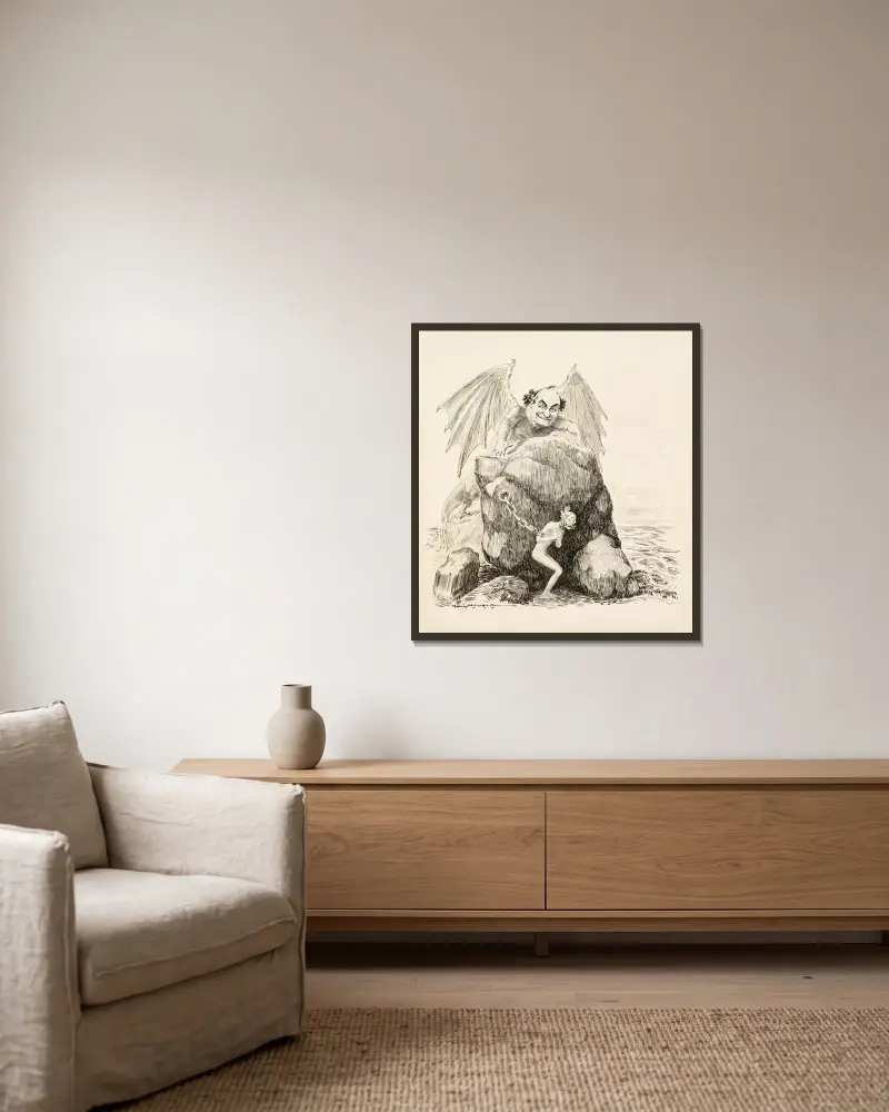 Gesucht: ein Perseus von Miss Democracy von William Henry Walker gerahmt an einer Wand