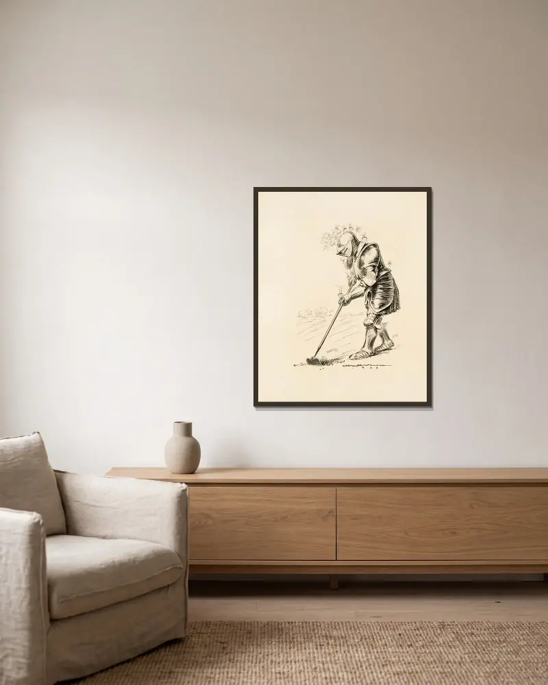 Was soll ich anziehen (in einem Garten in New Jersey) von William Henry Walker gerahmt an einer Wand