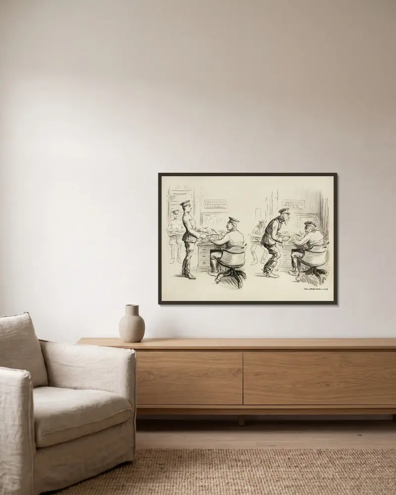 Während du wartest von William Henry Walker gerahmt an einer Wand