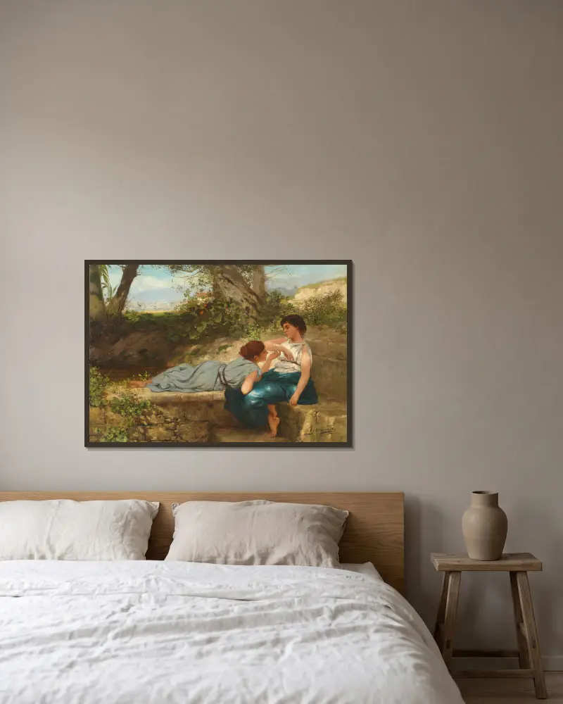 Das Gespräch von Henryk Siemiradzki gerahmt an einer Wand