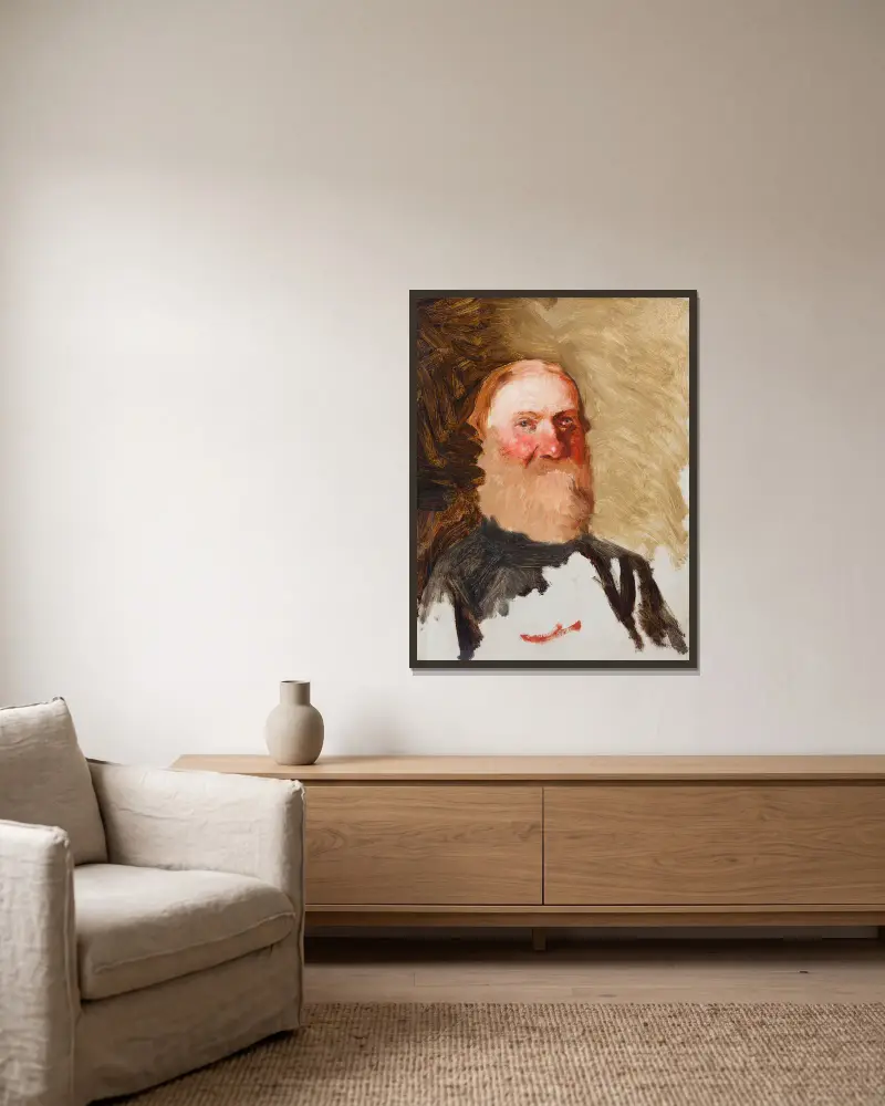 Head of a Bearded Man av Henryk Siemiradzki inramad på en vägg