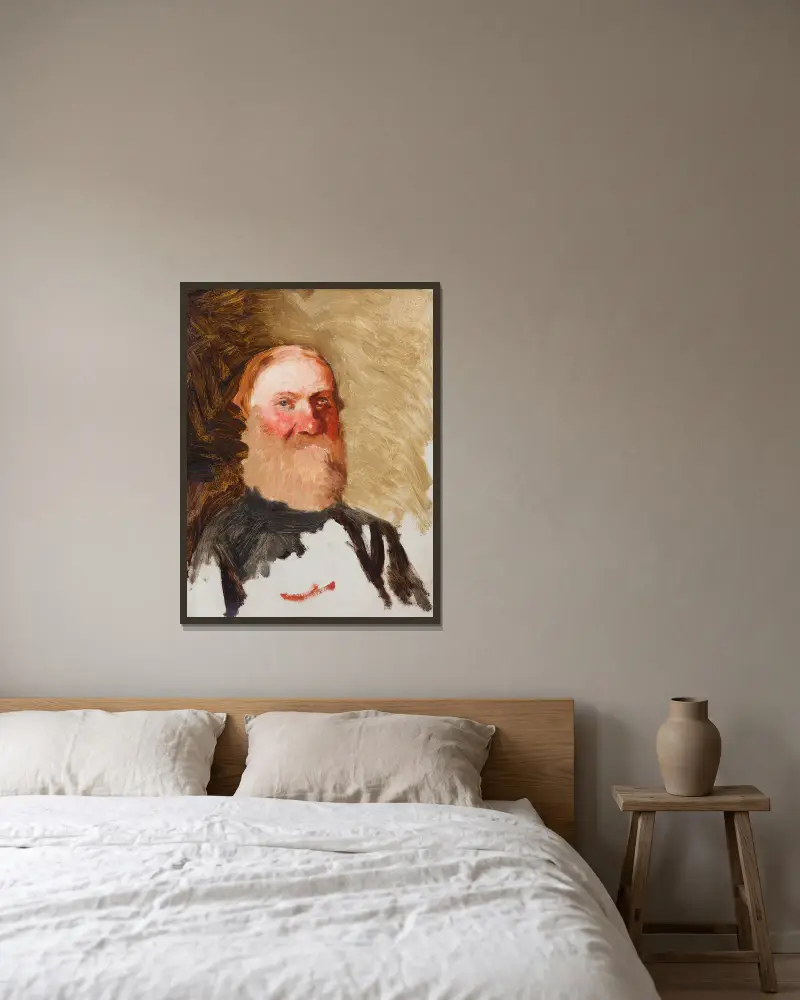 Head of a Bearded Man av Henryk Siemiradzki inramad på en vägg