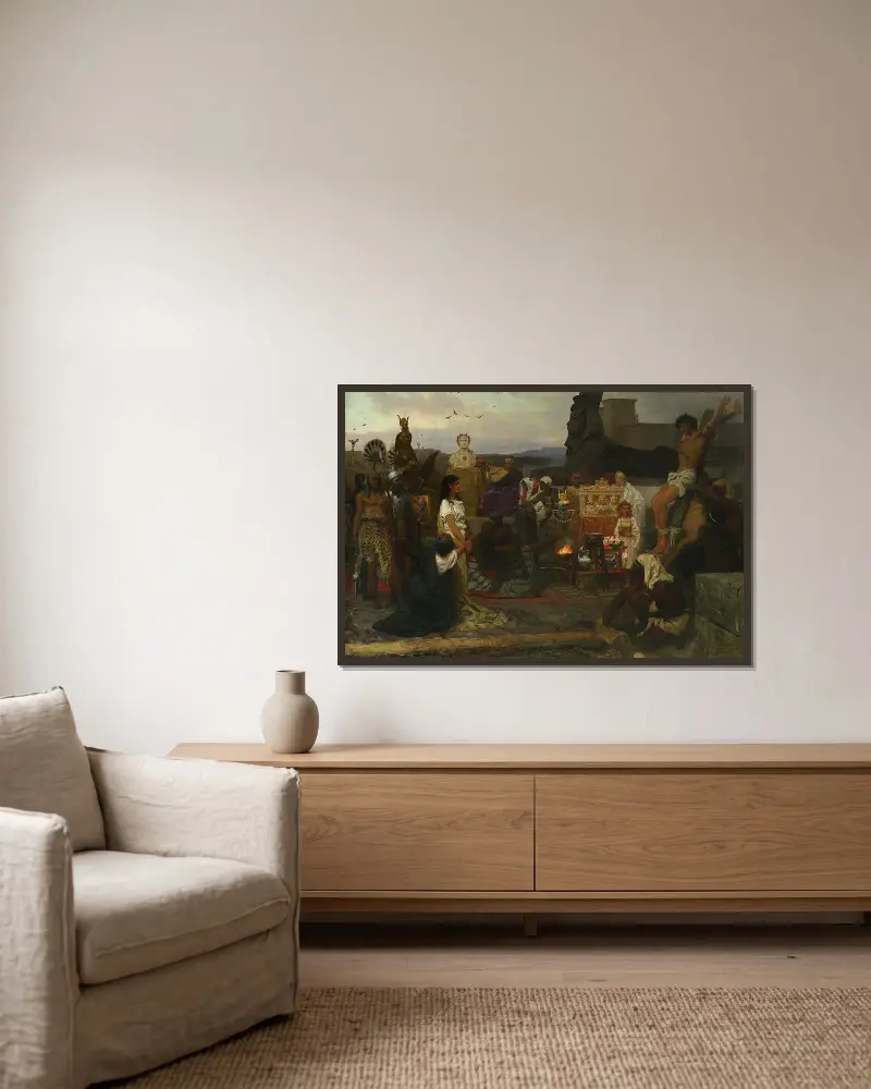 Martyrdom of early Christians av Henryk Siemiradzki inramad på en vägg