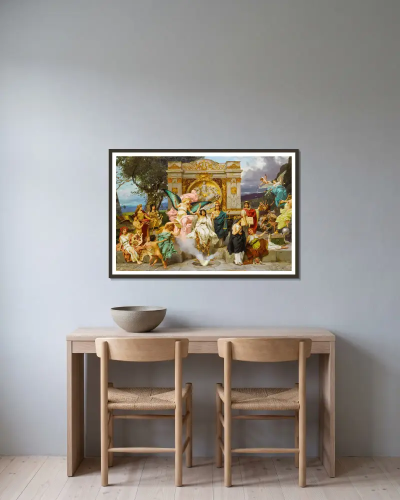 Parnass von Henryk Siemiradzki gerahmt an einer Wand