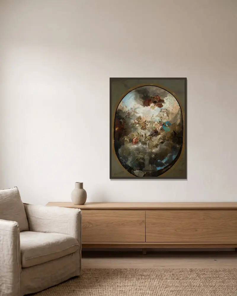 Deckenprojekt von Henryk Siemiradzki gerahmt an einer Wand