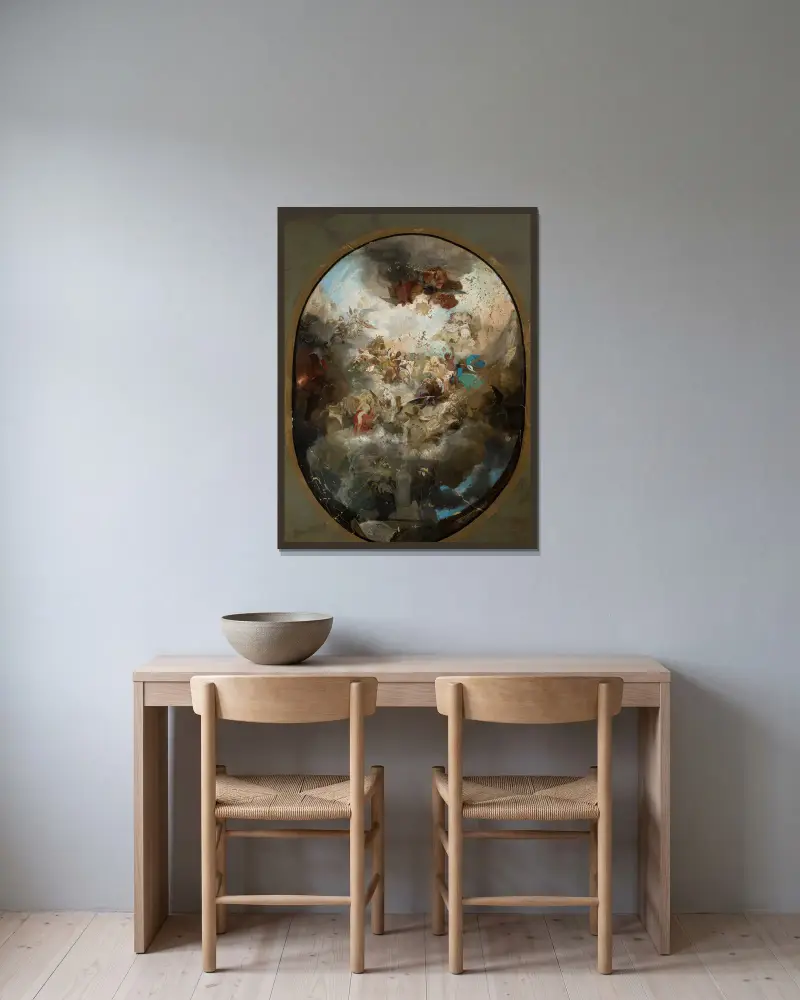 Deckenprojekt von Henryk Siemiradzki gerahmt an einer Wand