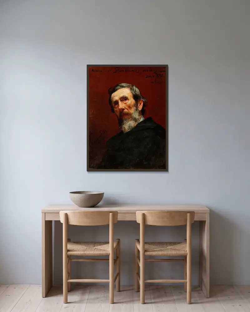 Portrait of Aleksander Stankiewicz, painter av Henryk Siemiradzki inramad på en vägg