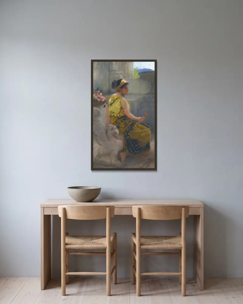 Southern Beauty av Henryk Siemiradzki inramad på en vägg