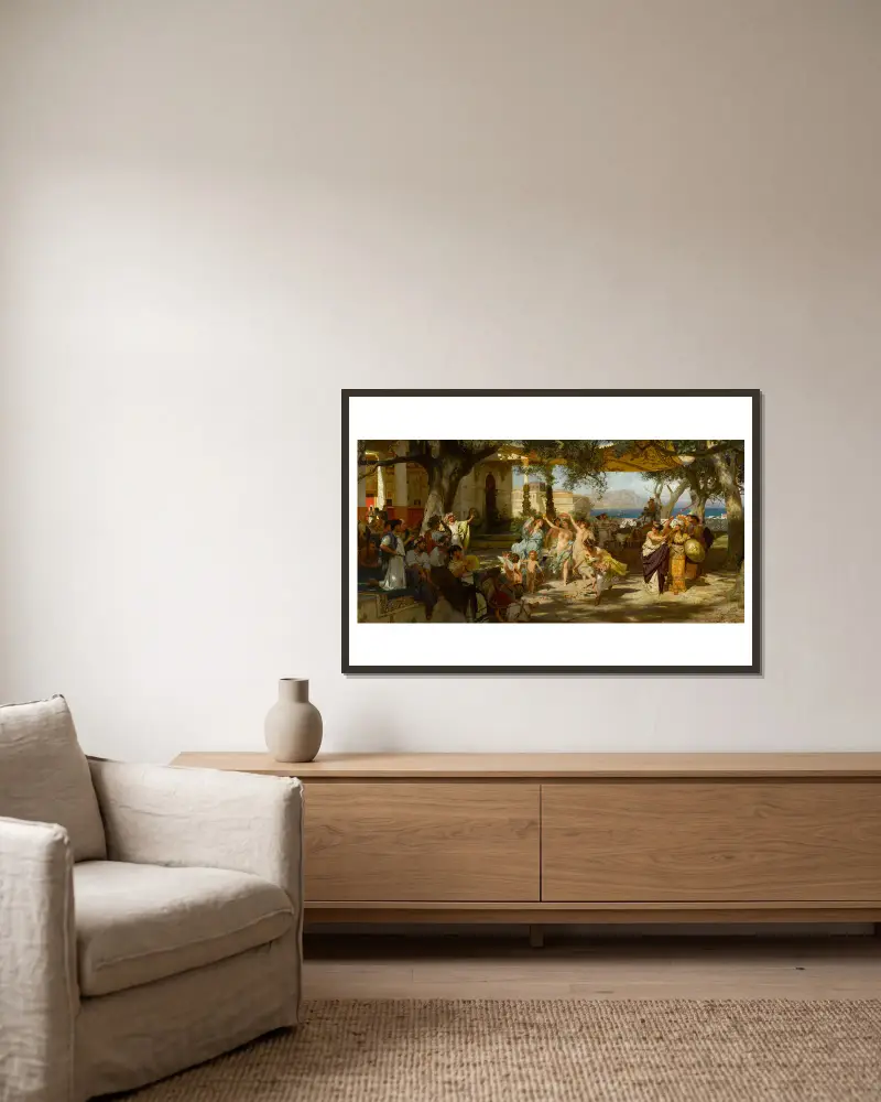The Judgement of Paris av Henryk Siemiradzki inramad på en vägg