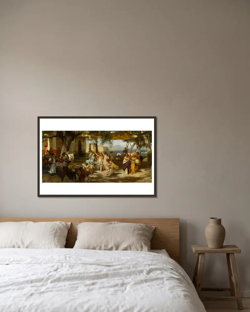 The Judgement of Paris av Henryk Siemiradzki inramad på en vägg