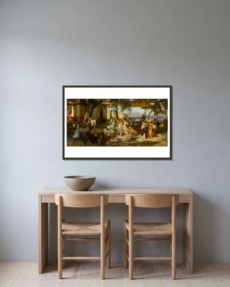 The Judgement of Paris av Henryk Siemiradzki inramad på en vägg