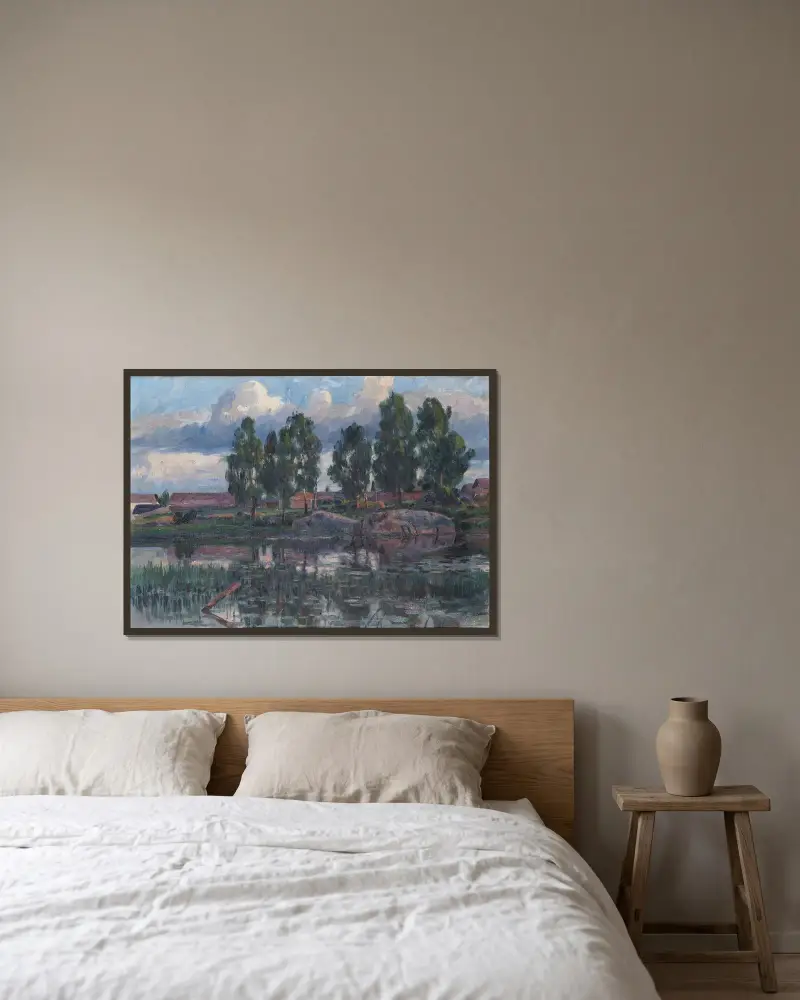 Home Farm av Herman Norrman inramad på en vägg
