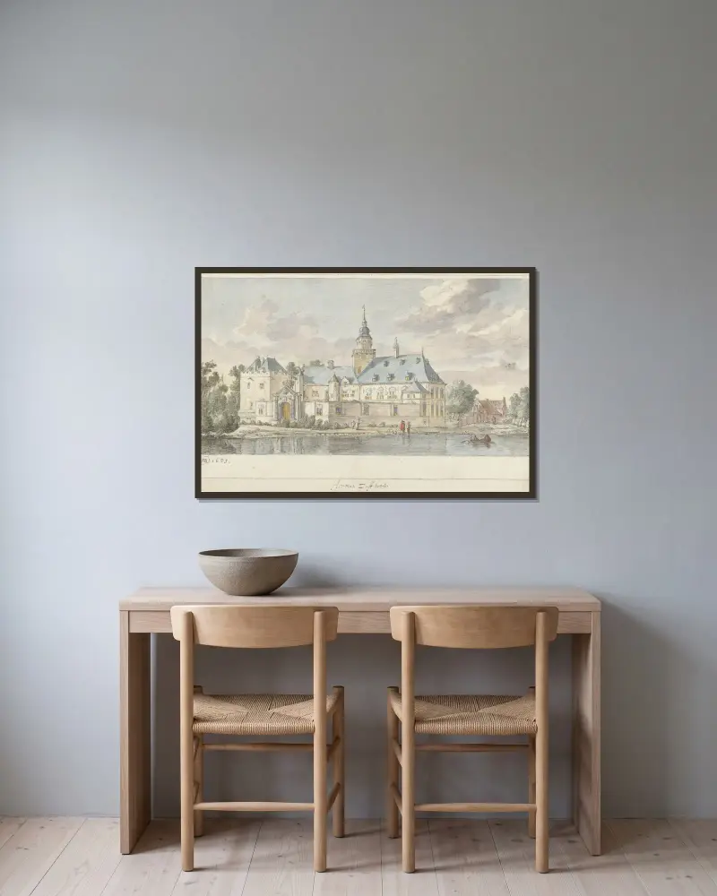 Gezicht op kasteel Nijenrode, 1653 – nr 1 av Herman Saftleven inramad på en vägg