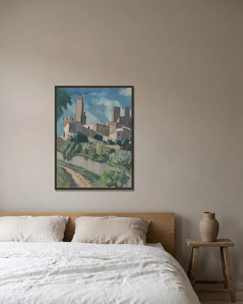 San Gimignano, 1922, Hermann Lismann v rámu na stěně