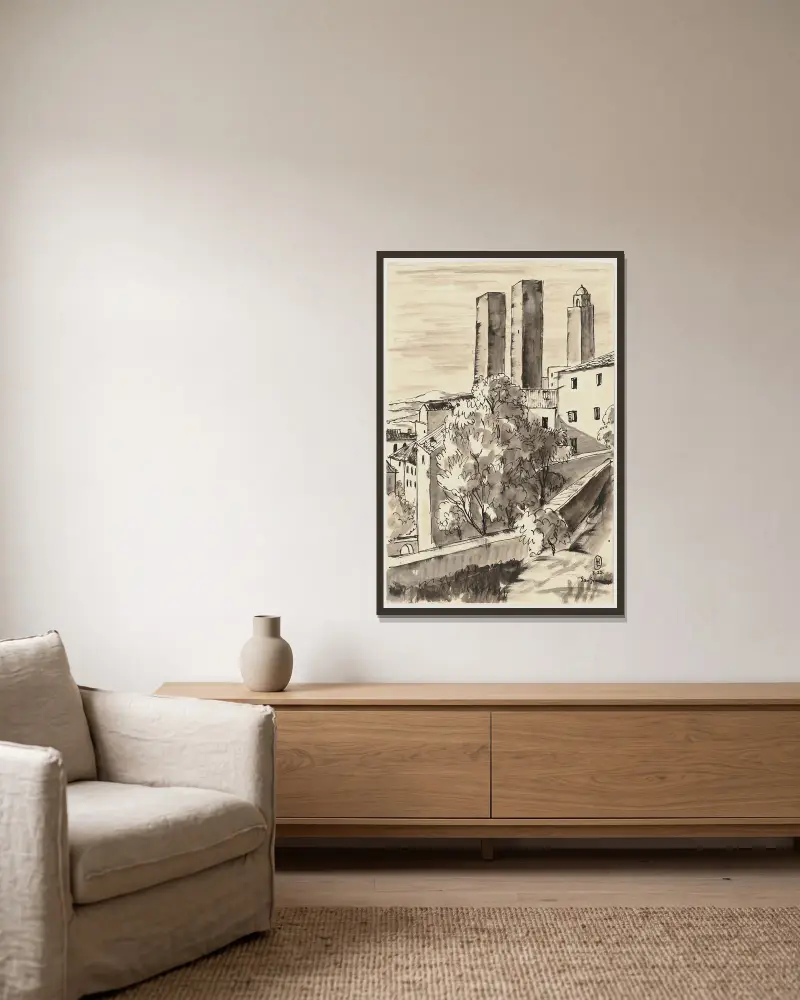 San Gimignano, 1923 – Nr. 1, Hermann Lismann w ramie na ścianie