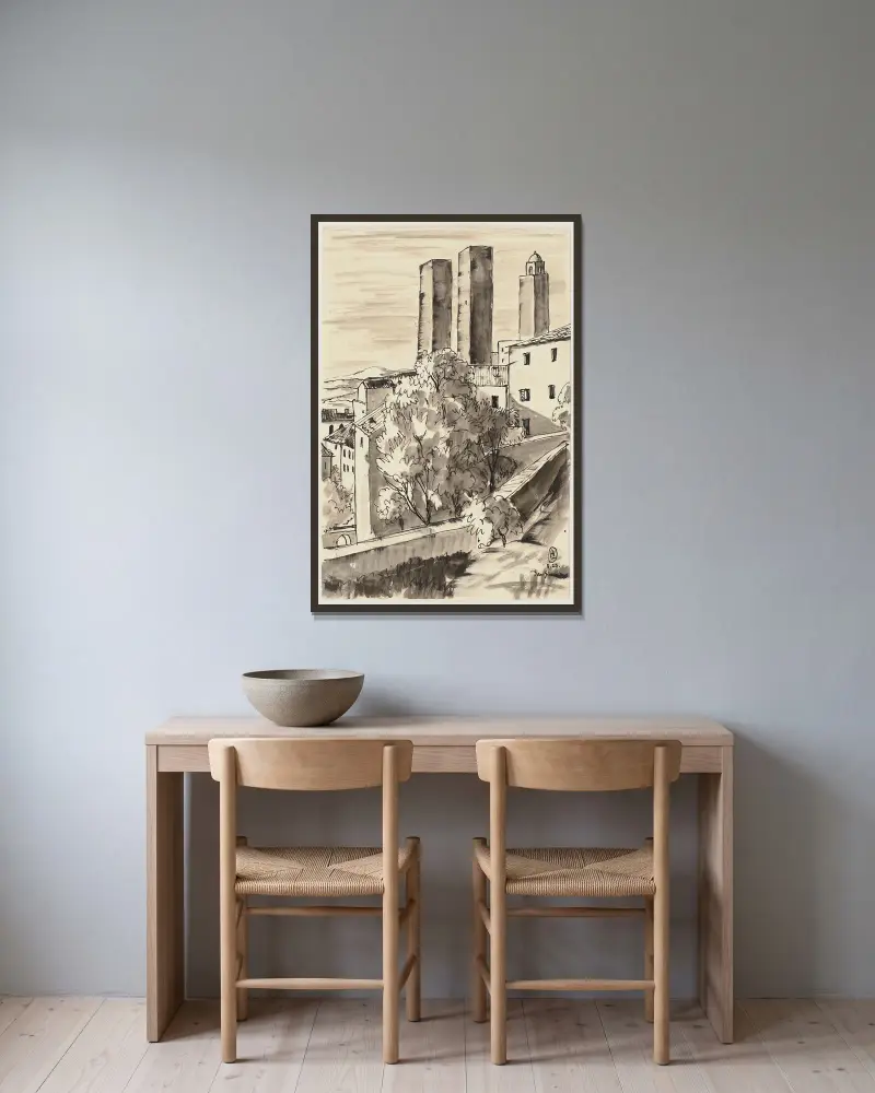 San Gimignano, 1923 – Nr. 1, Hermann Lismann w ramie na ścianie