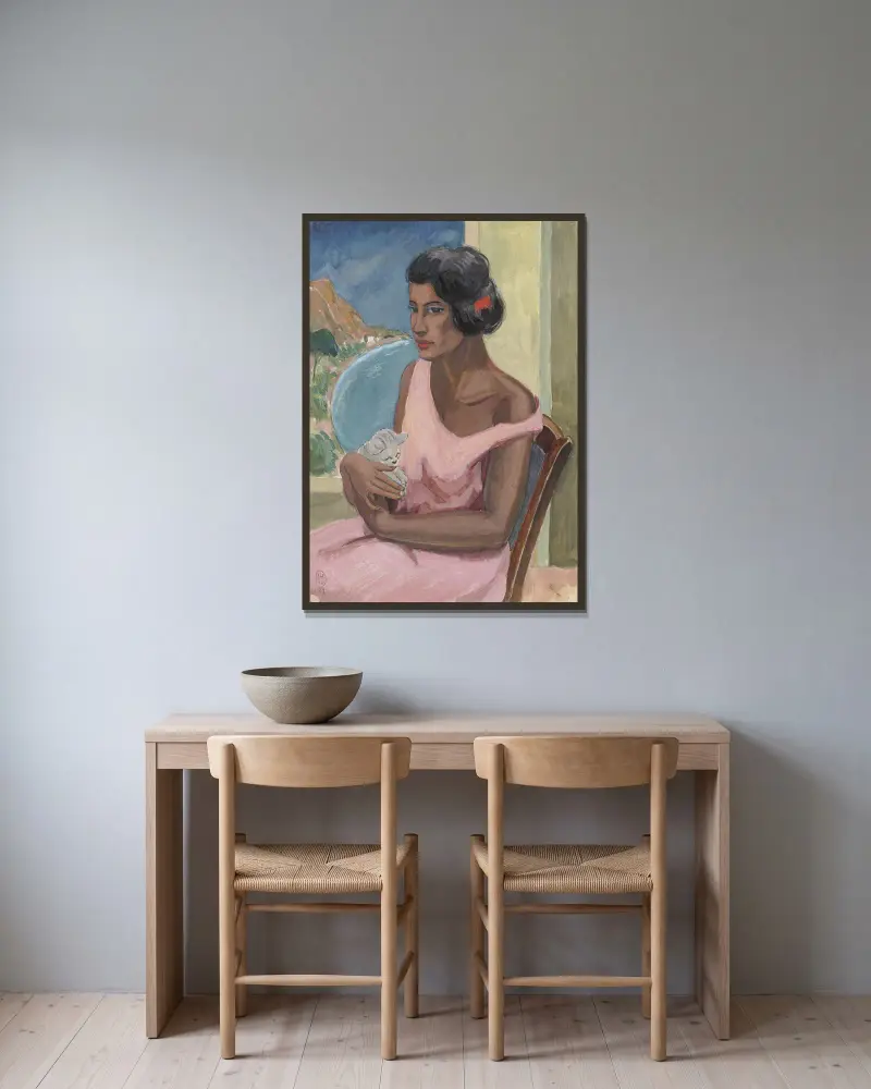 Young girl from Istria av Hermann Lismann inramad på en vägg