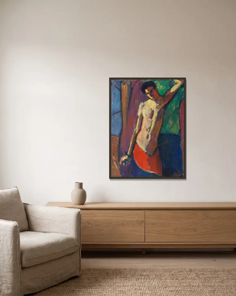 Heiliger Sebastian von Hermann Stenner gerahmt an einer Wand