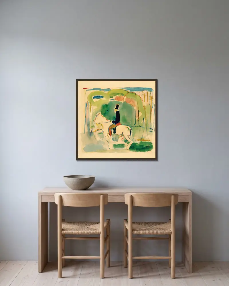 Reiter von Hermann Stenner gerahmt an einer Wand