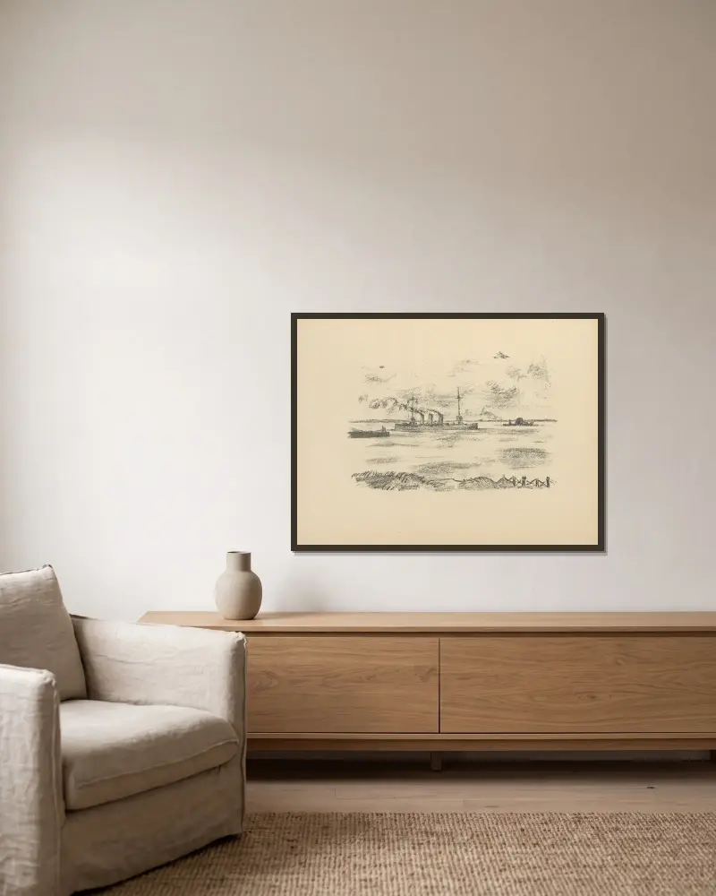Im Hafen von Libau von Hermann Struck gerahmt an einer Wand